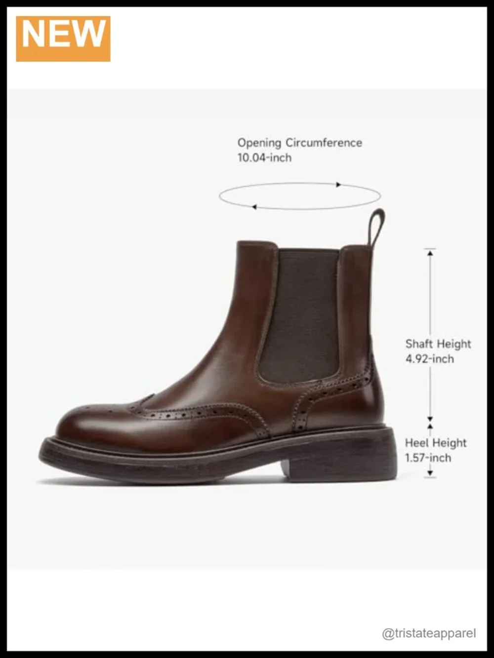 Women's Leather Chelsea Boots Chunky Ankle Booties Slip-On